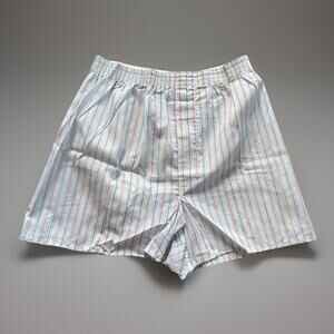 NOS Vintage Boxer Shorts 1970s Permanent Press Size 38 Light Blue Stripe